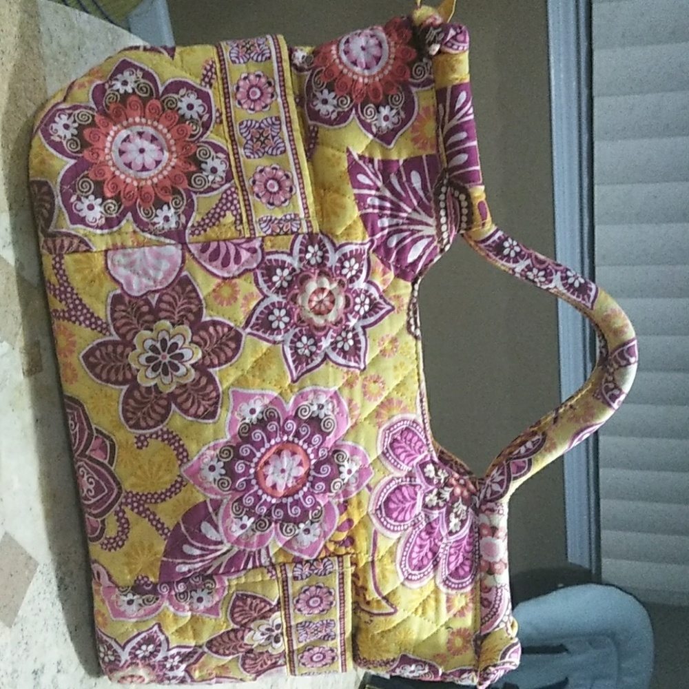 Vera Bradley Pink Yellow Floral Paisley Handbag